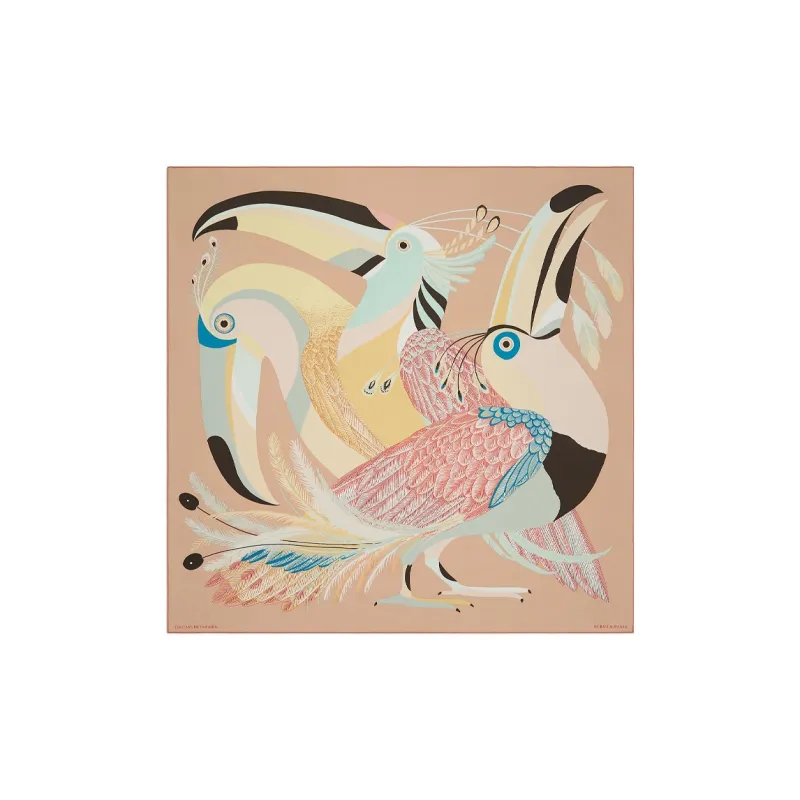 HERMES Silk Scarves Women's Dusty Pink-0