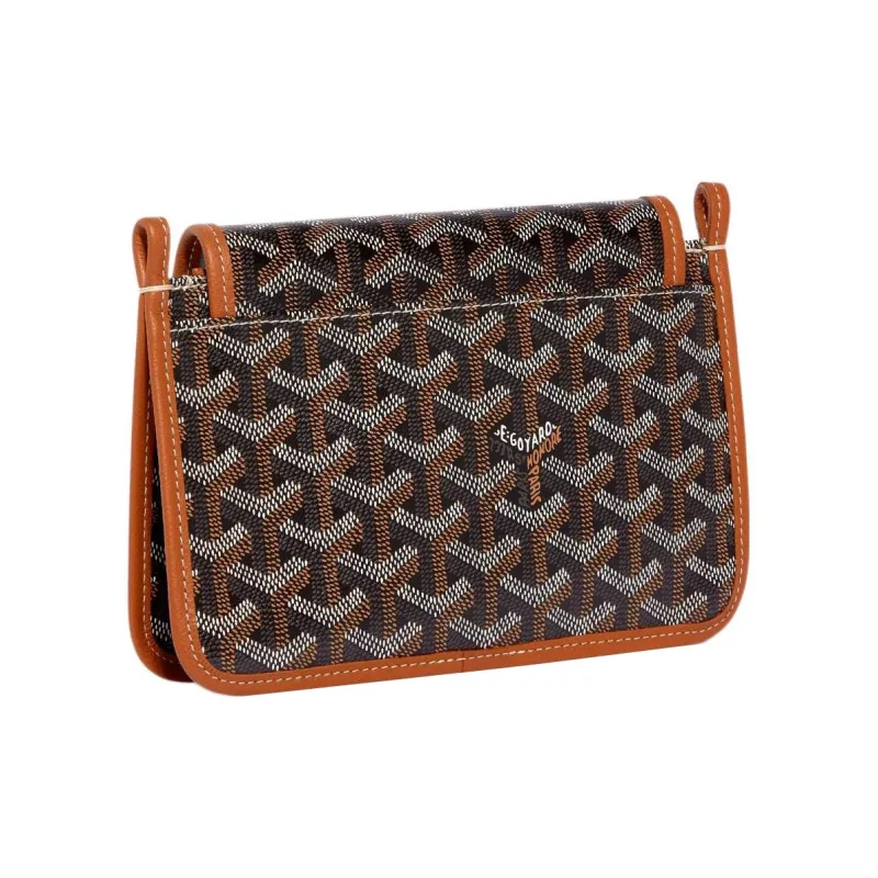 GOYARD Plumet Canvas With Leather Envelope Bag Handheld Shoulder Bag Crossbody Bag Small Size Unisex Brown/Red-2