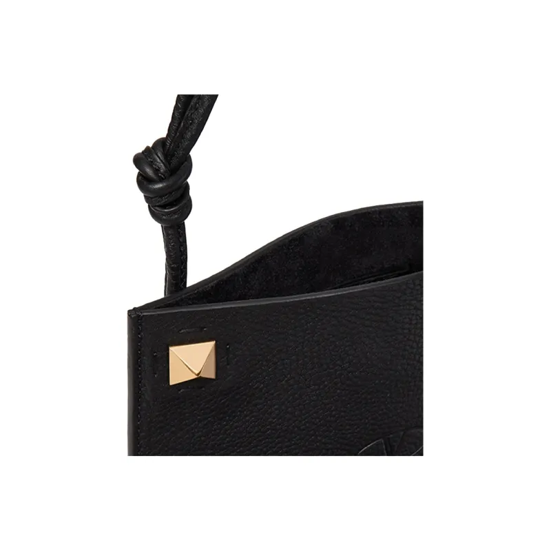 Valentino Calfskin Crossbody Bag Shoulder Bag Small Size Men's Black-4