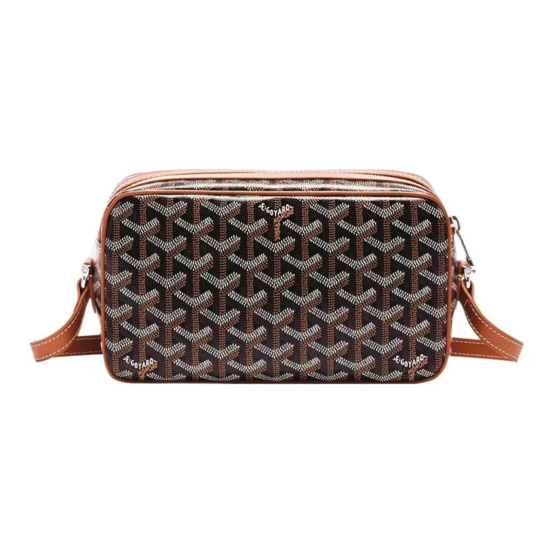 GOYARD Cap-Vert Canvas With Leather Camera Bag Shoulder Bag Crossbody Bag Small Size Unisex Brown/Green-2