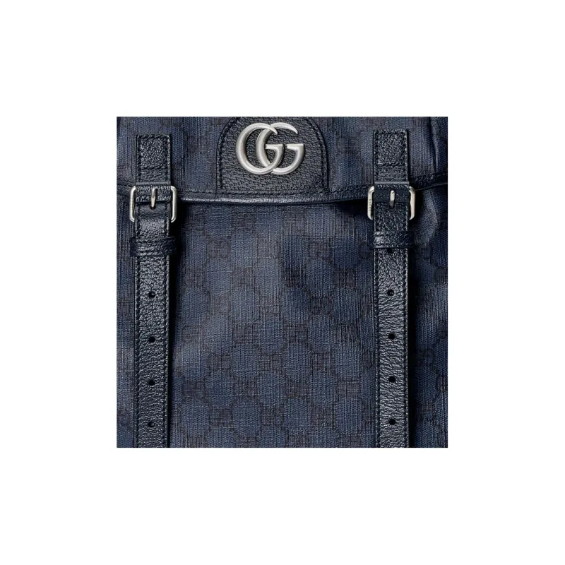 GUCCI Ophidia Canvas With Leather Backpack Medium Size Men's Blue/Black-7