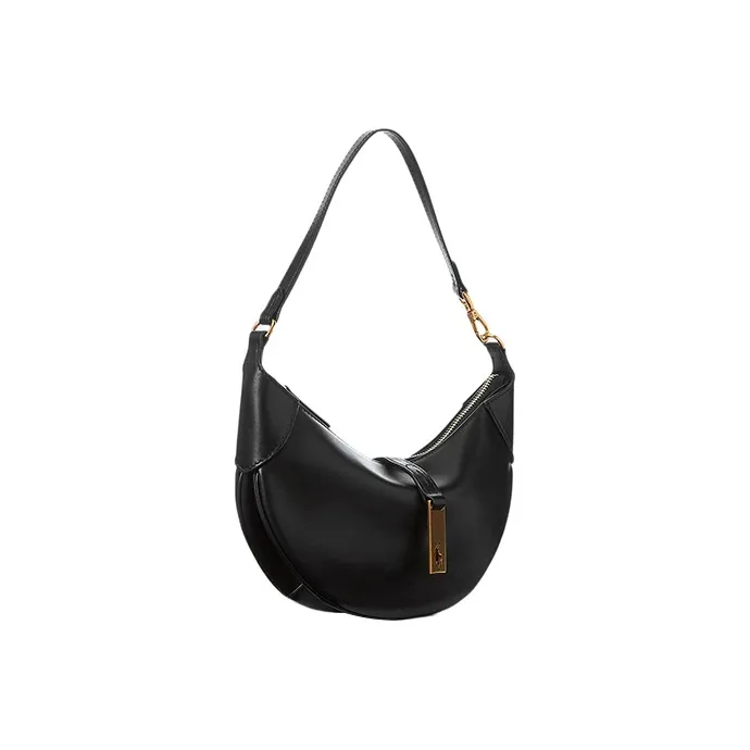 Polo Ralph Lauren Calfskin Handbag Shoulder Bag Women's Black-2