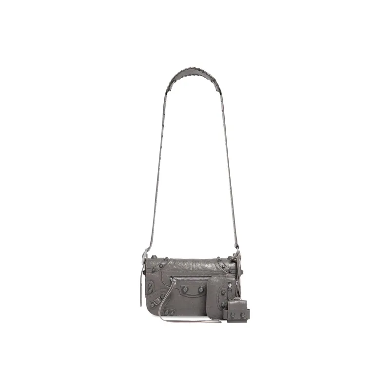 Balenciaga Le Cagole Arena Lambskin Flap Messenger Bag Shoulder Bag Crossbody Bag Extra Small Men's Dark Gray-1