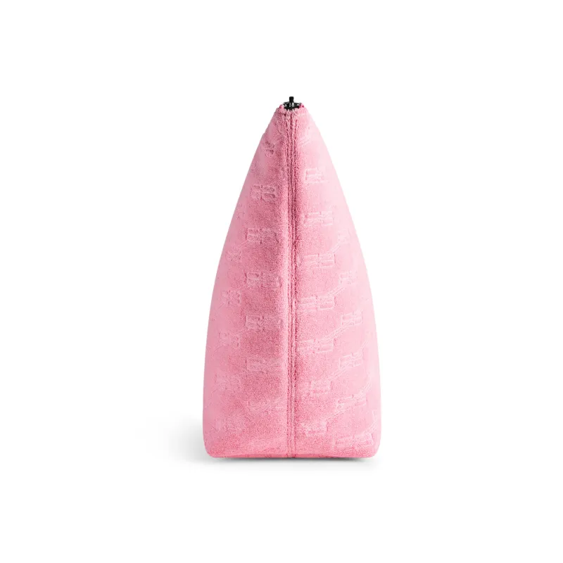 Balenciaga Cotton With Calfskin Clutch Medium Size Women's Pink-2