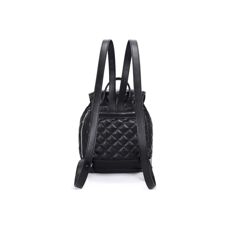 UNITE STAR Soft Leather, PU, Textile Bucket Bag Backpack Women's Cream Beige White/Black-6