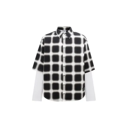 Marcelo Burlon County Of Milan Blurred Windowpane-print Shirt