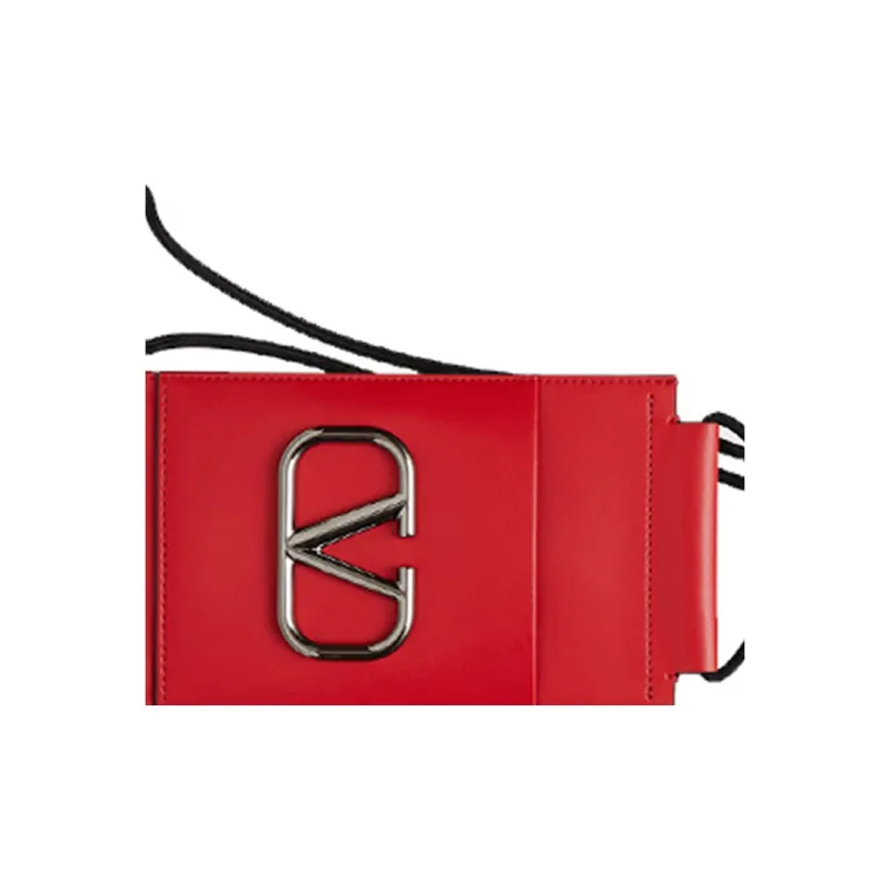 Valentino Calfskin Cell Phone Pouch Regular Men's Red-2