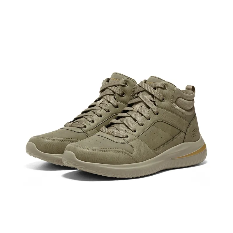 Skechers Delson 3.0 Anti Slip Wear Resistant Breathable Supportive Lightweight Rebound Mid Top Casual Shoes Men's Taupe-3