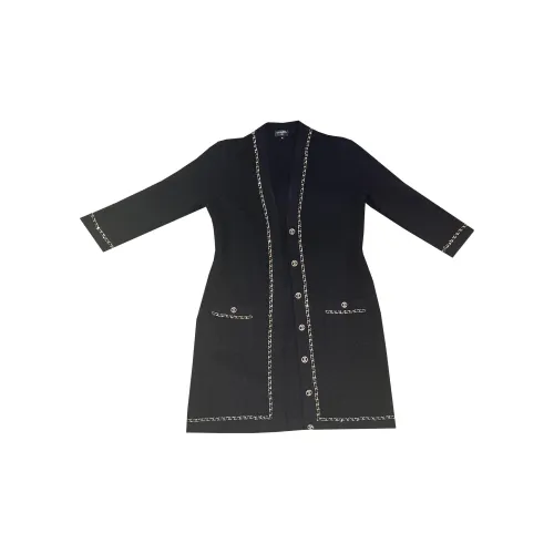 CHANEL Long-Sleeved Dresses Women's Black