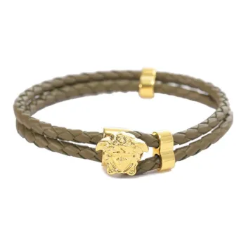 VERSACE Medusa Braided Leather Bracelet