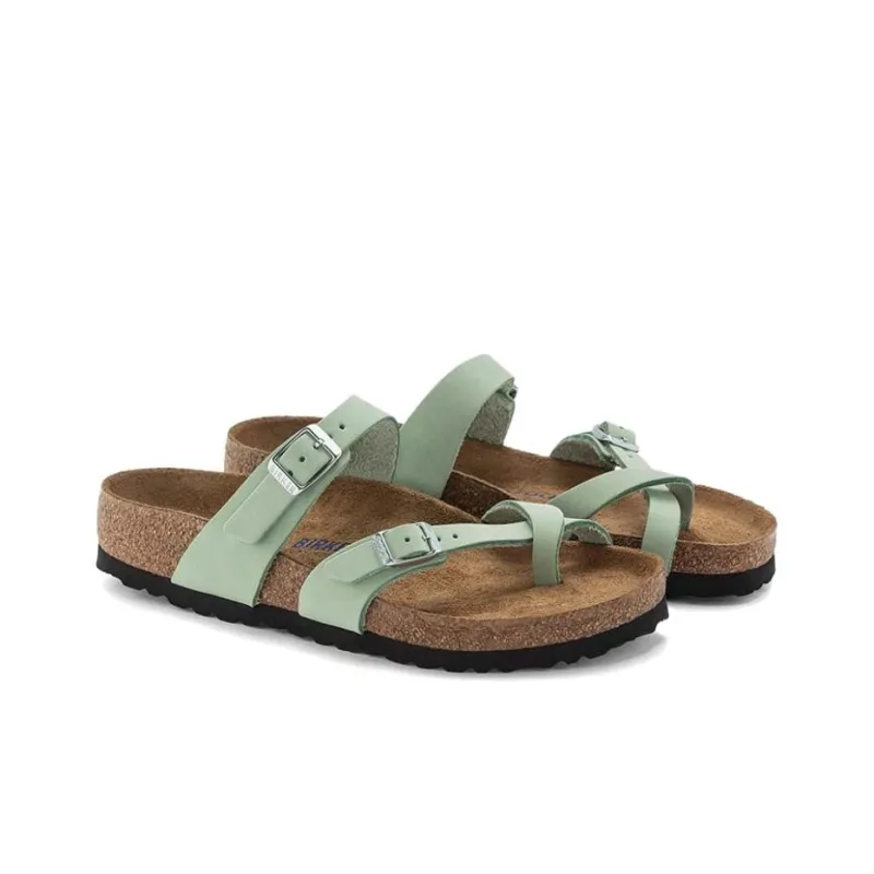 Birkenstock Mayari Slide Slippers Women's Green Narrow Fit-2