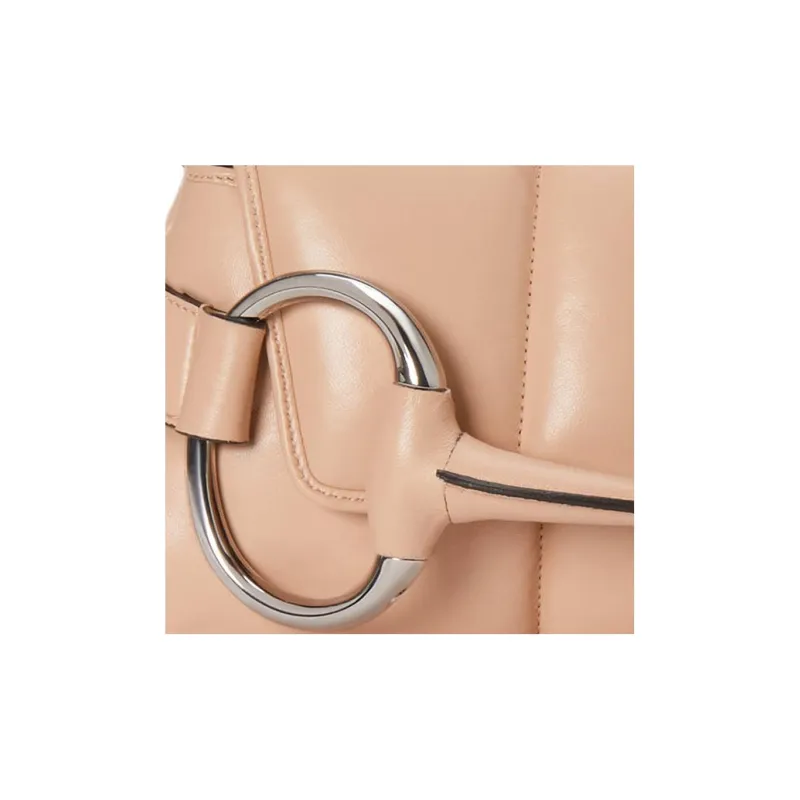 GUCCI Horsebit 1955 Quilting Leather Shoulder Bag Handbag Shoulder Bag Women's Pink-9