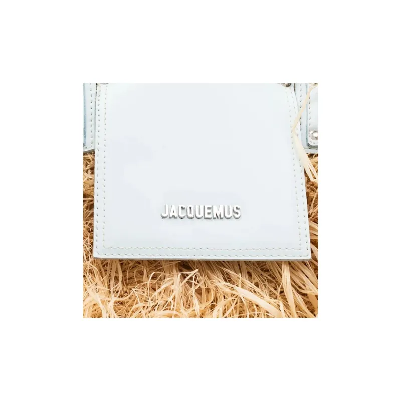 Jacquemus Raffia Beach Basket Bag Shoulder Bag Crossbody Bag Handbag Women's Light Blue-3