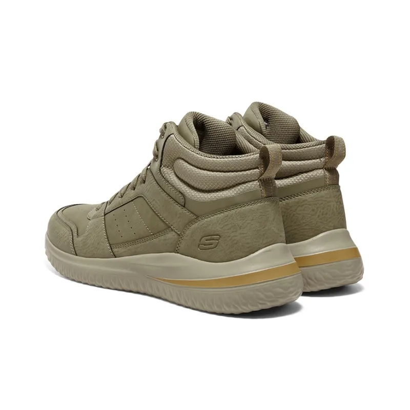 Skechers Delson 3.0 Anti Slip Wear Resistant Breathable Supportive Lightweight Rebound Mid Top Casual Shoes Men's Taupe-4