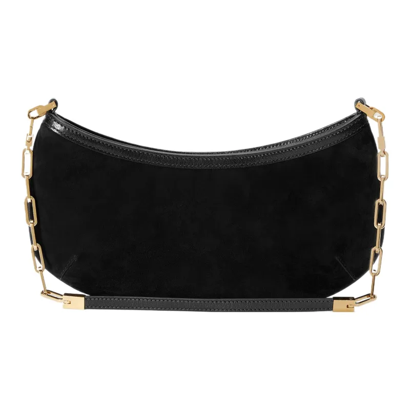 GUCCI Suede Handbag Shoulder Bag Women's Black-6