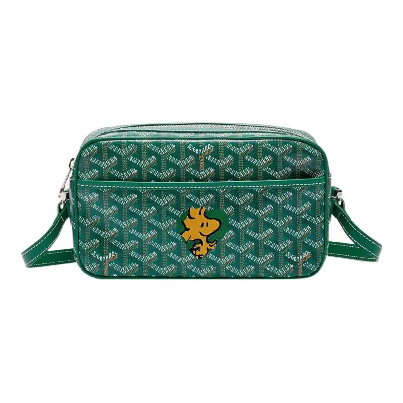 GOYARD Cap-Vert Canvas With Leather Camera Bag Shoulder Bag Crossbody Bag Small Size Unisex Green/Green-0