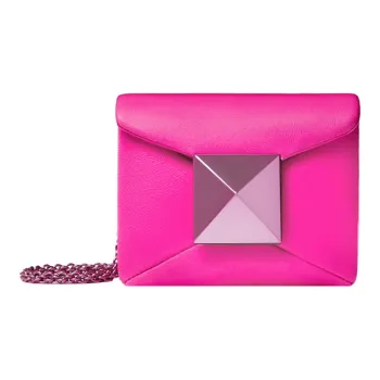 Valentino One Stud Lambskin Handbag Crossbody Bag Shoulder Bag Mini Women's Pink