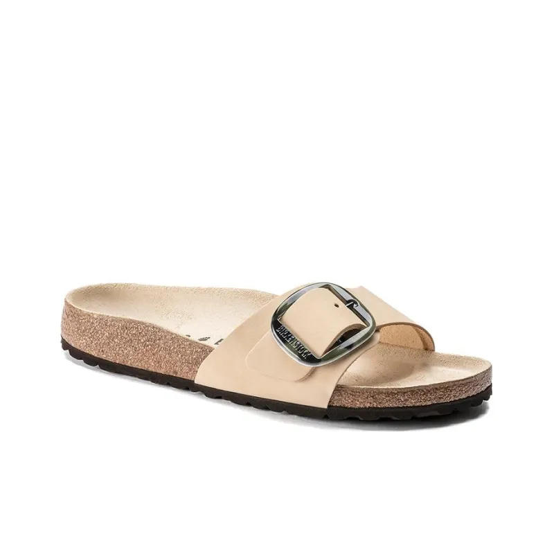 Birkenstock Madrid Big Buckle Slide Slippers Women's Beige Narrow Fit-1