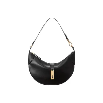 Polo Ralph Lauren Calfskin Handbag Shoulder Bag Women's Black