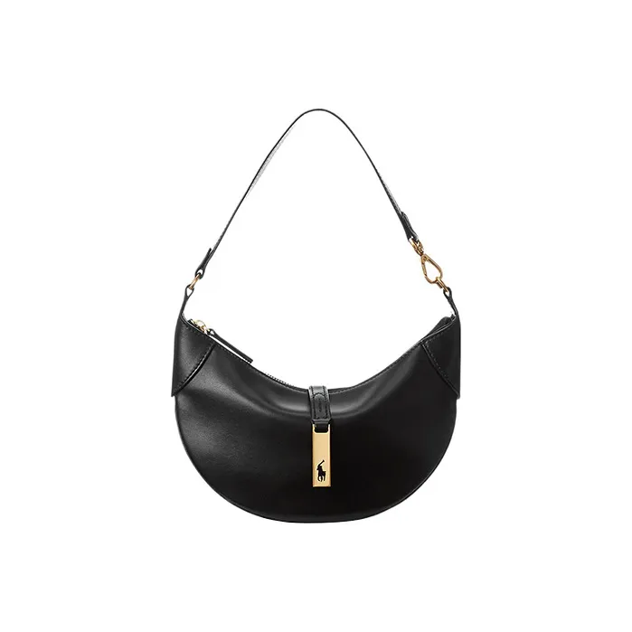Polo Ralph Lauren Calfskin Handbag Shoulder Bag Women's Black-0