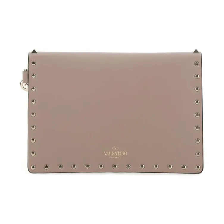 Valentino Cow Leather Clutch Women's Vintage Pink-2