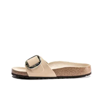 Birkenstock Madrid Big Buckle Slide Slippers Women's Beige Narrow Fit