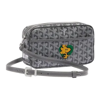 GOYARD Cap-Vert Canvas With Leather Camera Bag Shoulder Bag Crossbody Bag Small Size Unisex Gray/Green
