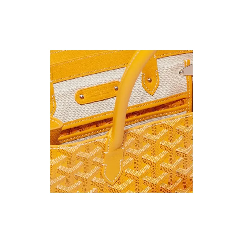 GOYARD Saigon Canvas With Leather Xigong Tote Handbags Shoulder Bags Large Size Unisex Yellow-6