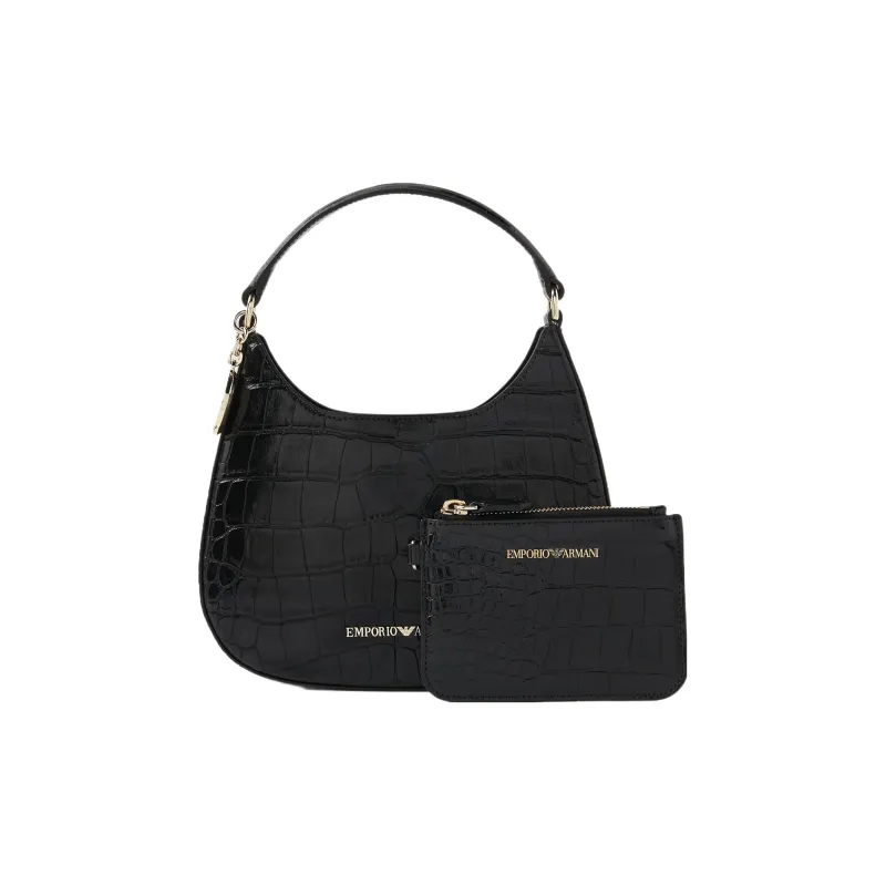 EMPORIO ARMANI Leather Handbag, Shoulder Bag Trumpets Women's Black-2