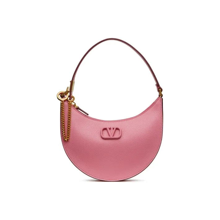 Valentino Vlogo Grained Calfskin HOBO Bag Shoulder Bags Handbags Mini Women's Pink-0