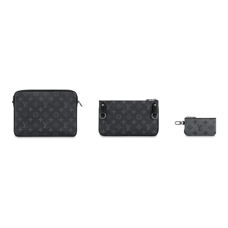 LOUIS VUITTON Trio Messenger Monogram Eclipse Reverse Gray-3
