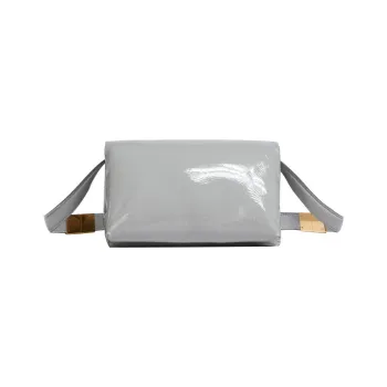 MARNI Patent Leather Crossbody Bag, Shoulder Bag Women's Gray