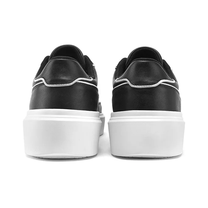 WALK SOUL Anti-Slip Wear-Resistant Breathable Moisture-Wicking Low-Top Skateboard Shoes Men's Black White Dark Blue-4