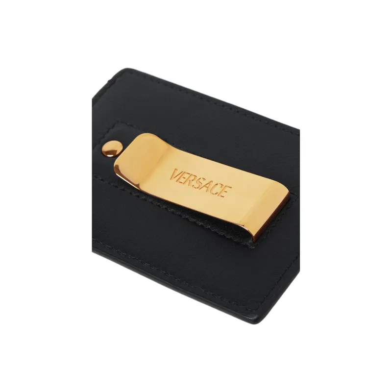 VERSACE VERSACE Calfskin Card Holder Men's Black-2