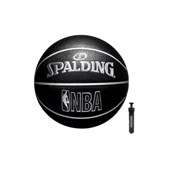 SPALDING PU Basketball Black Silver Size 7 Competition Unisex