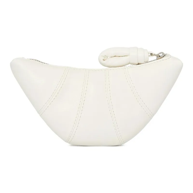 Lemaire Croissant Series Sheepskin Croissant Bag Dumpling Bag Clutch Coin Purse Women's White-3