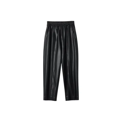 U/TI Leather Pants Women's Black