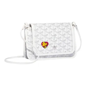GOYARD Plumet Canvas With Leather Envelope Bag Handheld Shoulder Bag Crossbody Bag Small Size Unisex White/Red