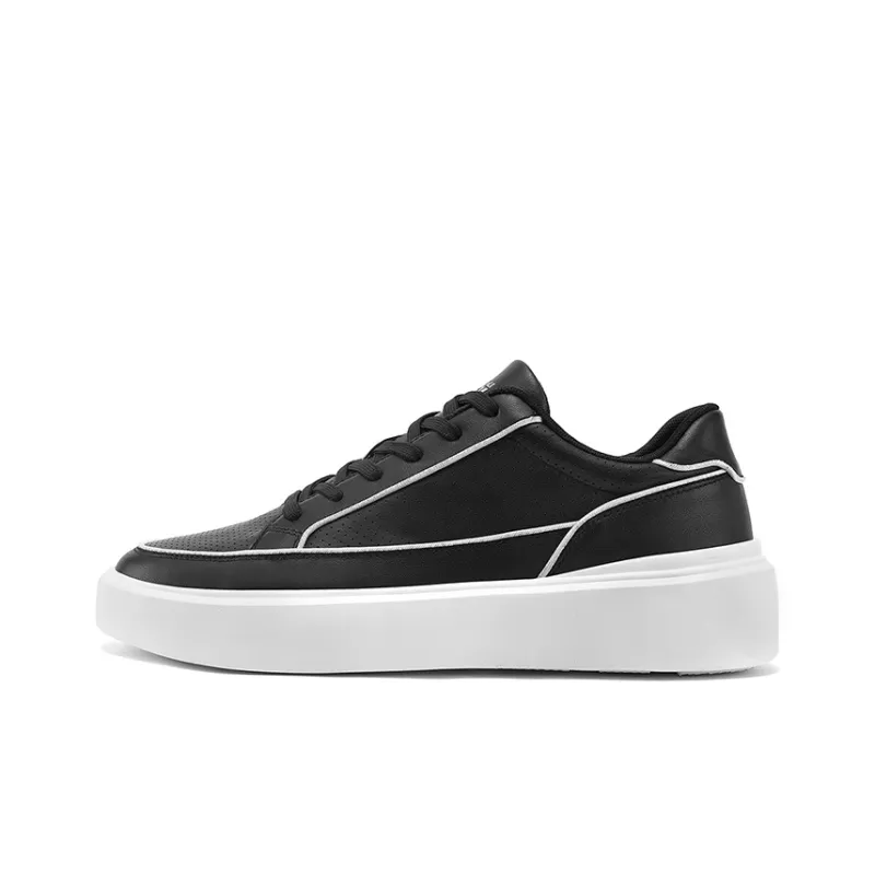 WALK SOUL Anti-Slip Wear-Resistant Breathable Moisture-Wicking Low-Top Skateboard Shoes Men's Black White Dark Blue-1
