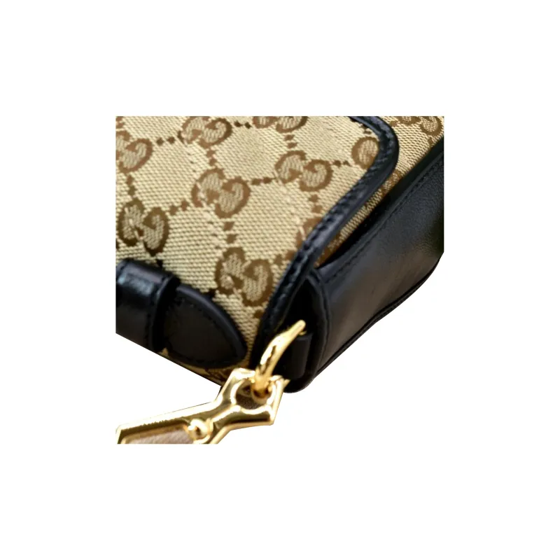 GUCCI GG Marmont Canvas With Leather Handbag Shoulder Bag Crossbody Bag Mini Women's Brown/Black-3