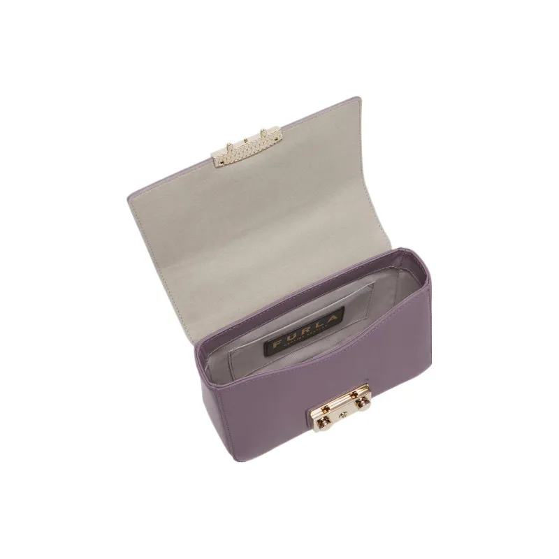 Furla Metropolis Collection Calfskin Shoulder Bag, Crossbody Bag, Handbag Mini Women's Purple-4
