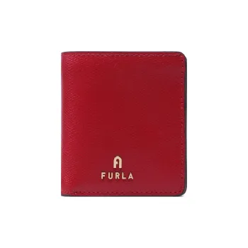Furla Cow Leather Wallet Small Size Women's Red