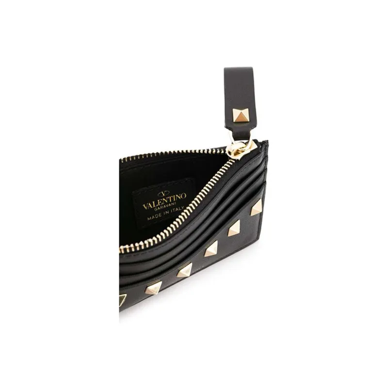 Valentino Calfskin Coin Purse Regular Women's Black-2