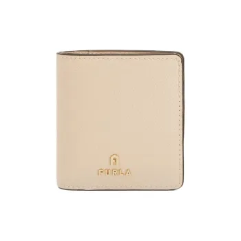Furla Cow Leather Wallet Small Size Women's Beige