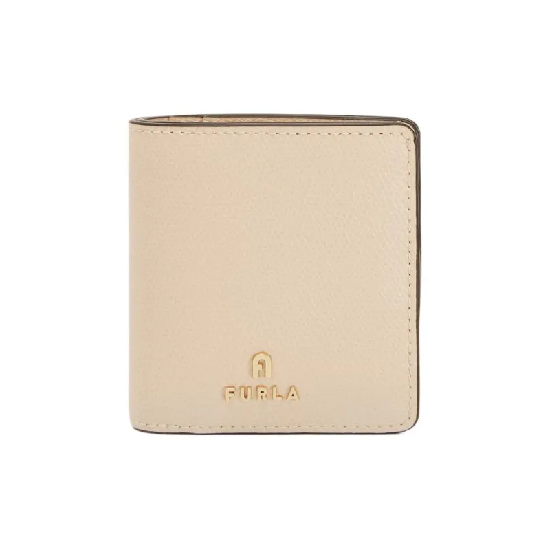 Furla Cow Leather Wallet Small Size Women's Beige-0