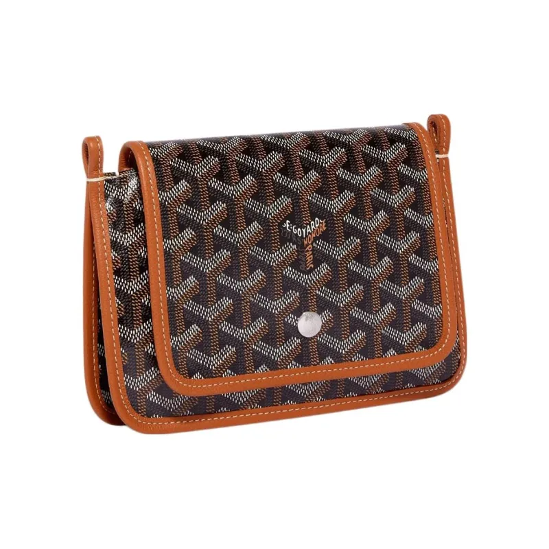 GOYARD Plumet Canvas With Leather Envelope Bag Handheld Shoulder Bag Crossbody Bag Small Size Unisex Brown/Red-1