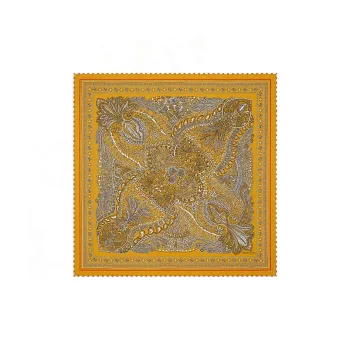 HERMES Silk Scarves Women's Yellow