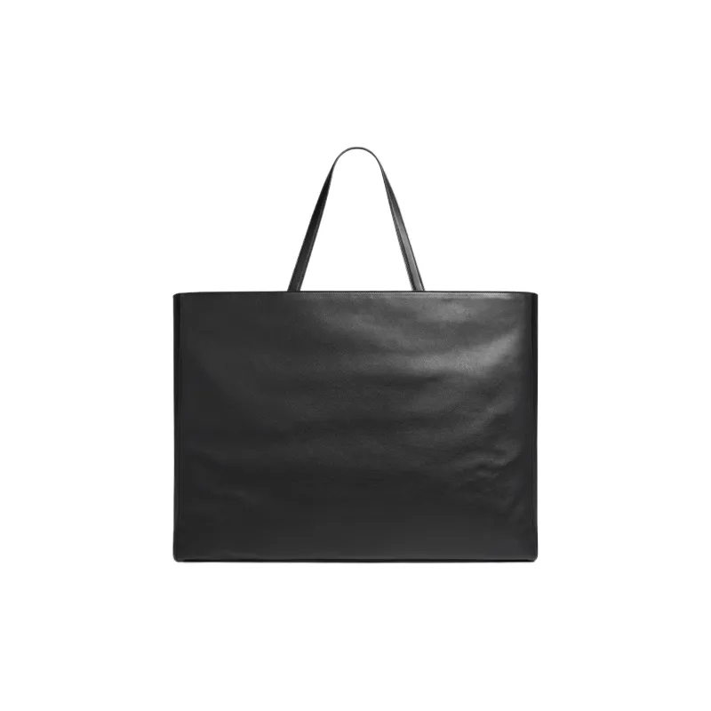 Balenciaga Smooth Calf Leather Tote Bag Shopping Bag Handbag Extra Large Men's Black-2