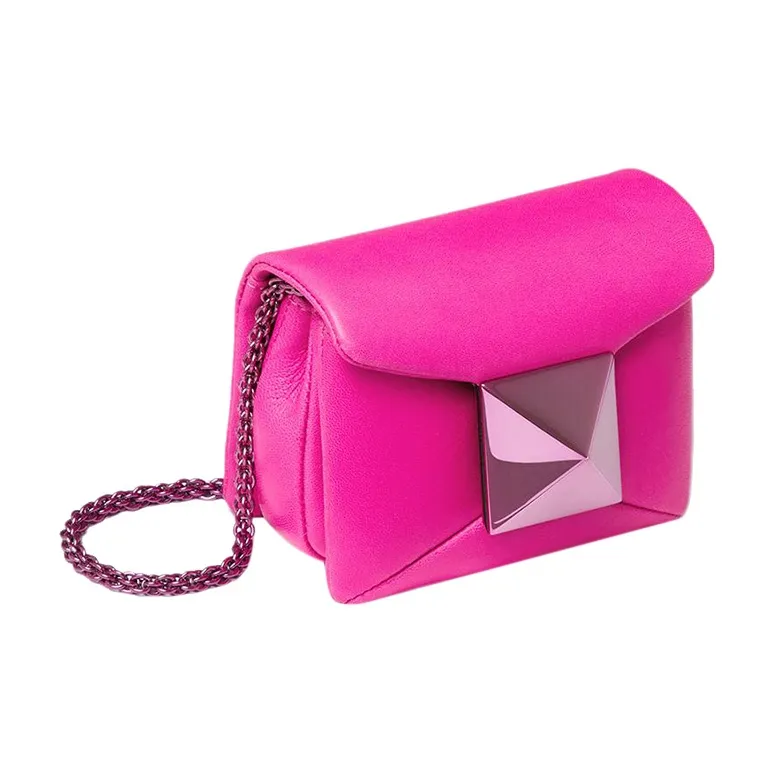 Valentino One Stud Lambskin Handbag Crossbody Bag Shoulder Bag Mini Women's Pink-1