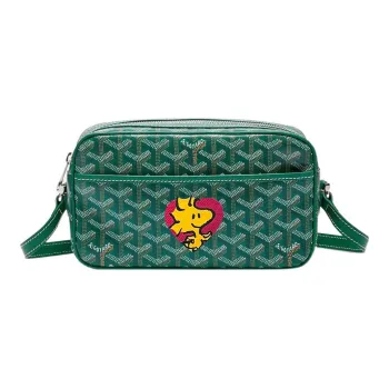 GOYARD Cap-Vert Canvas With Leather Camera Bag Shoulder Bag Crossbody Bag Small Size Unisex Green/Red
